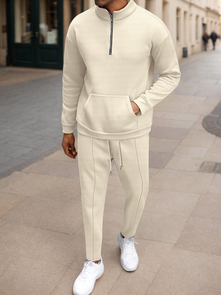 Athleisure Urban Fashion Waffle Matching Set