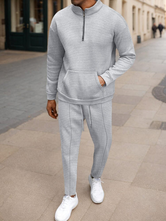 Athleisure Urban Fashion Waffle Matching Set