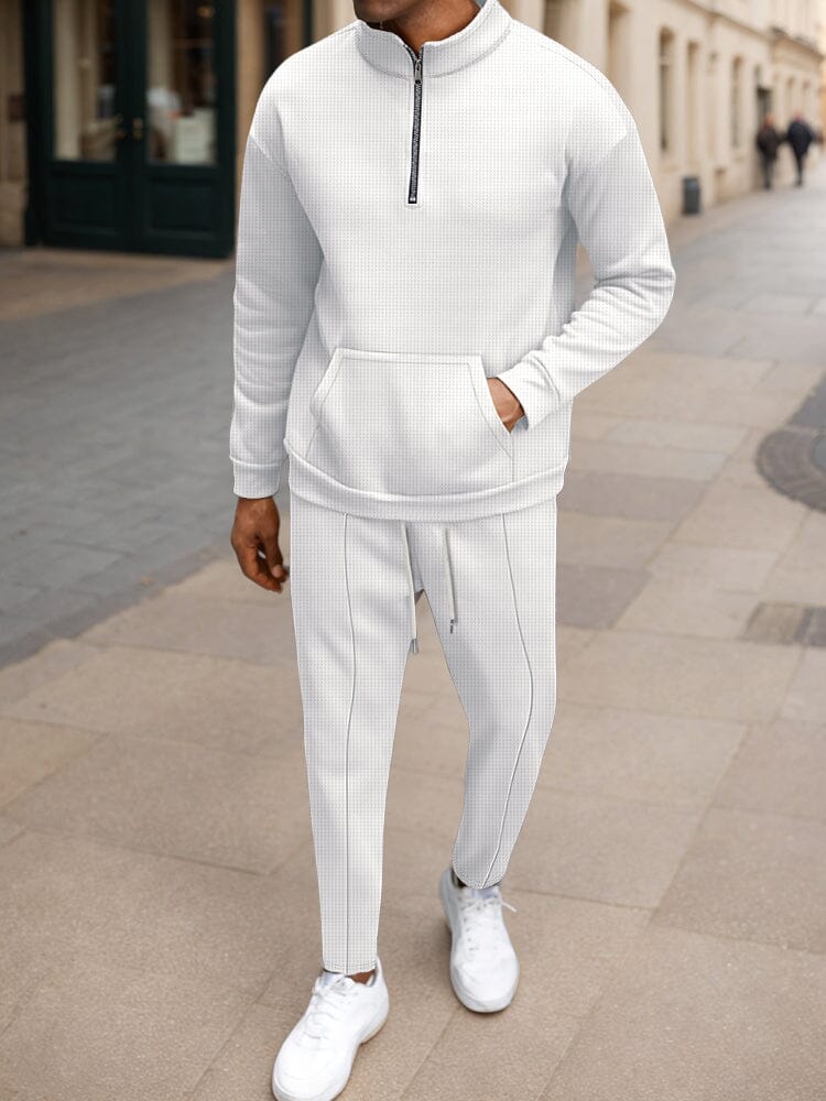 Athleisure Urban Fashion Waffle Matching Set