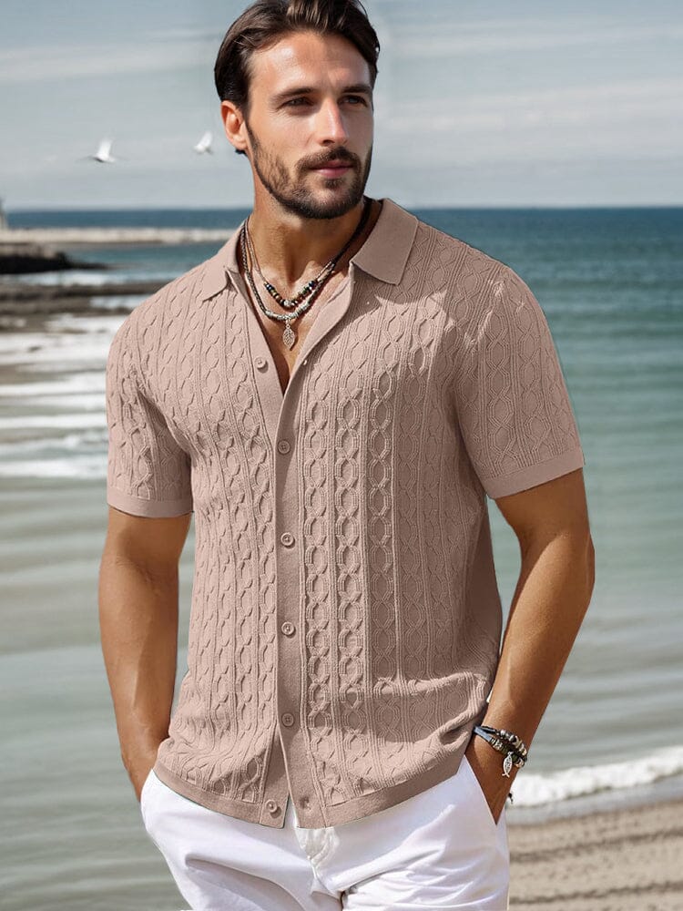 Modern Soft Cable Knit Shirt