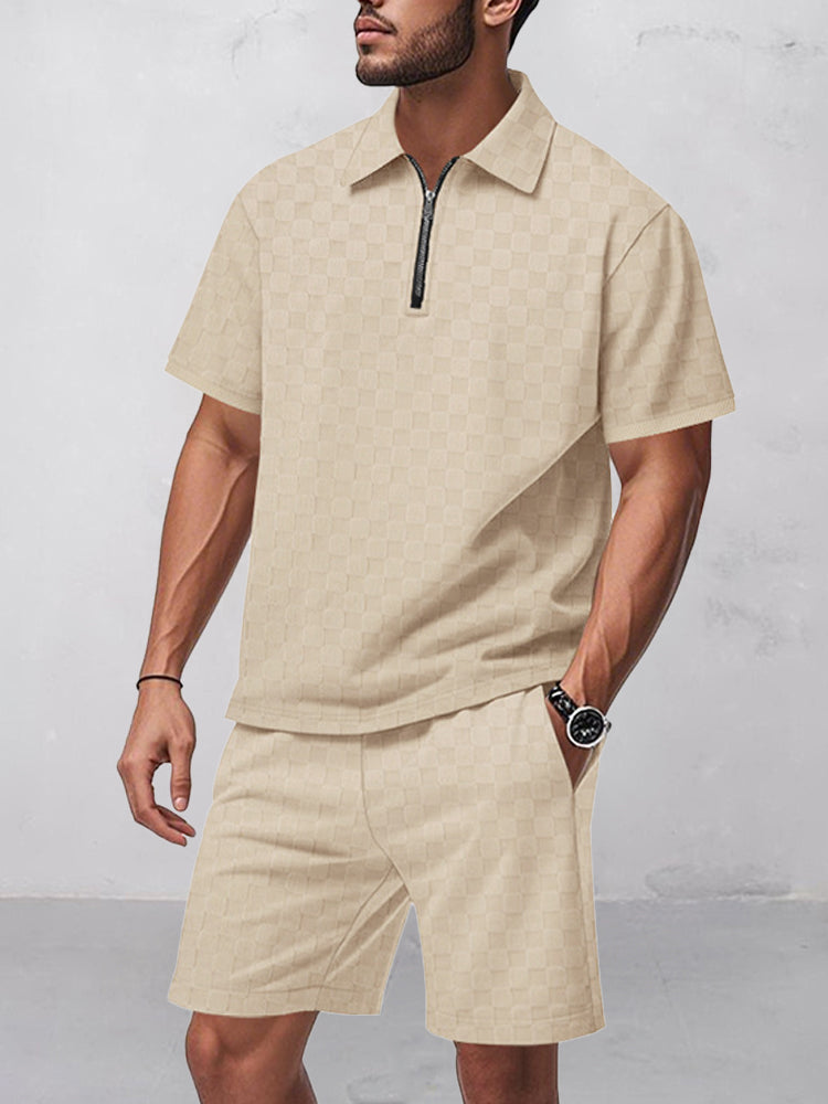 Timeless Checkered Shirt Shorts Set