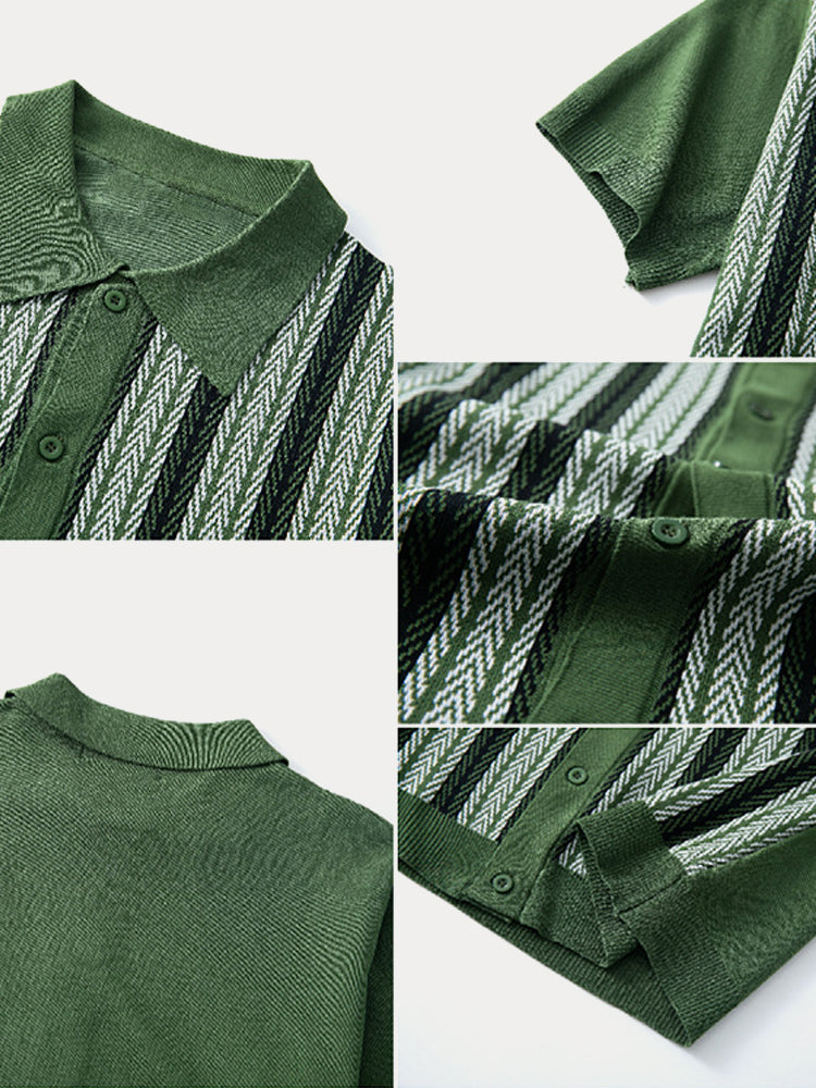 Casual Summer Jacquard Knit Shirt