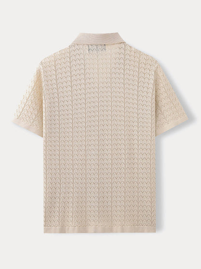 Casual Breathable Textured Knit Shirt