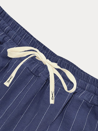 Comfort Cotton Stripe Shirt Shorts Set