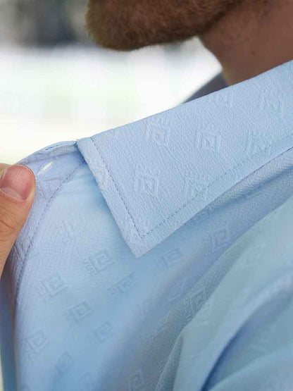 Casual Jacquard Shirt Shorts Set