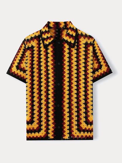 Trendy Openwork Crochet Knit Shirt