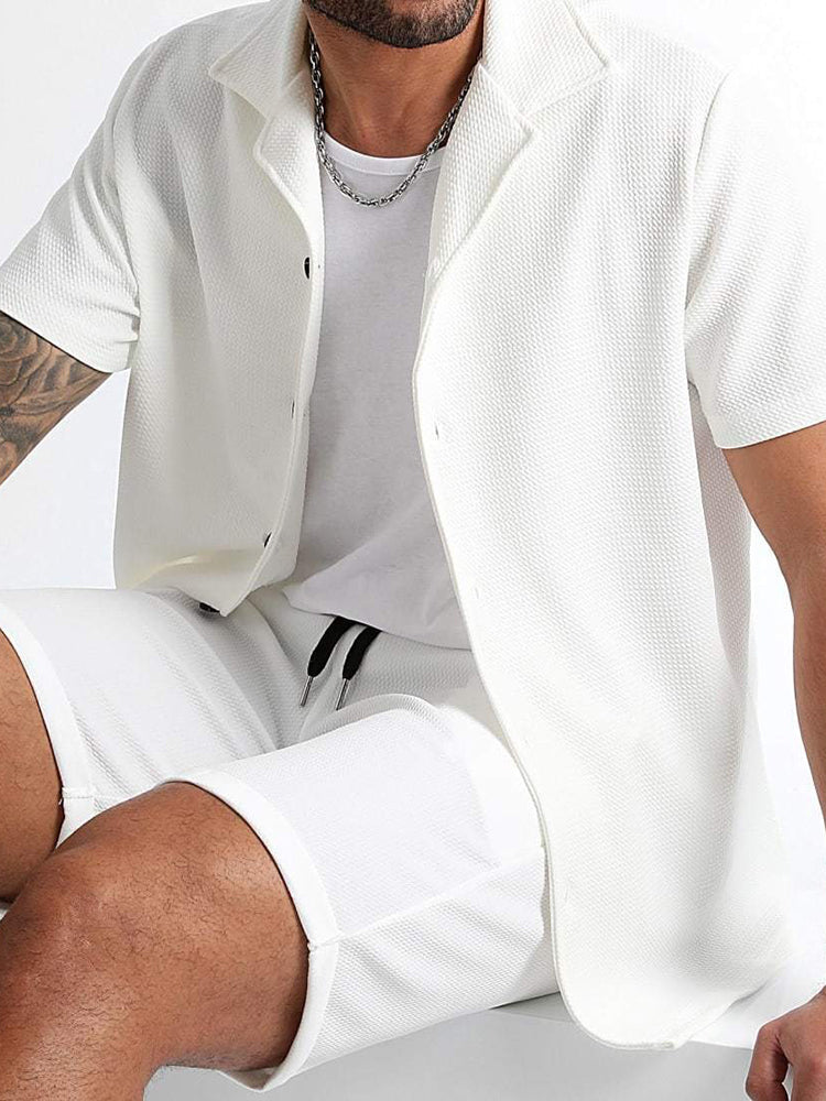 Simple Loose Fit Textured 2-Piece Set