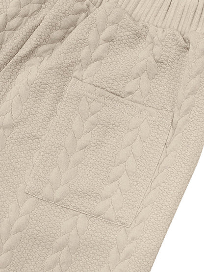 Casual Loose Fit Jacquard Jogging Pants