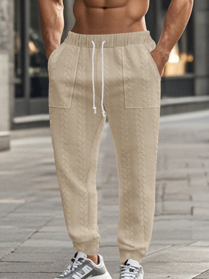 Casual Loose Fit Jacquard Jogging Pants