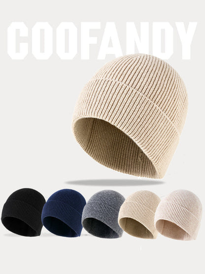 Elastic Wool Blend Knit Beanie