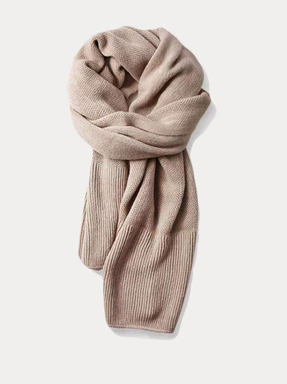 Versatile Thermal Solid Color Knit Scarf