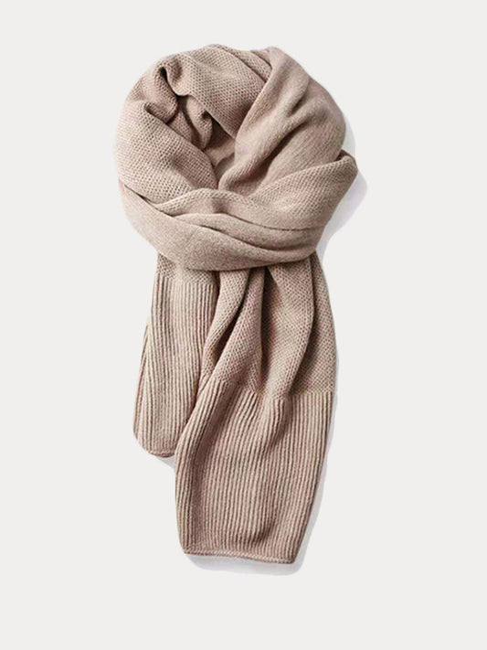 Versatile Thermal Solid Color Knit Scarf