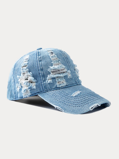 Ripped Distressed Denim Baseball Cap