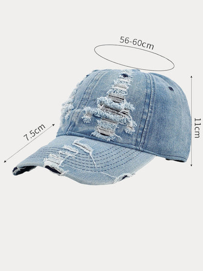 Ripped Distressed Denim Baseball Cap
