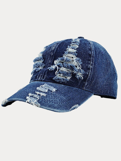 Ripped Distressed Denim Baseball Cap