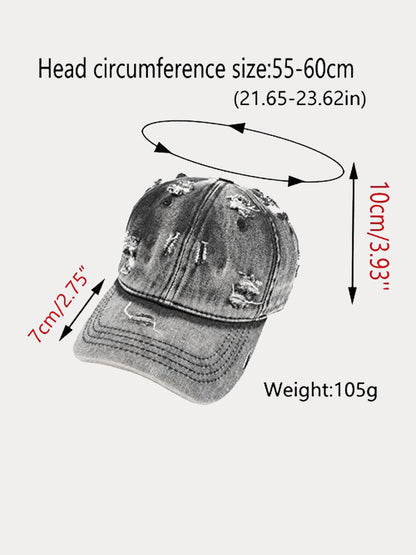 Summer Distressed Ripped Denim Baseball Cap