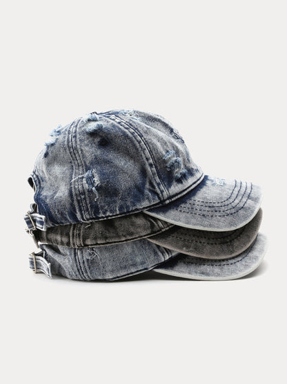 Summer Distressed Ripped Denim Baseball Cap
