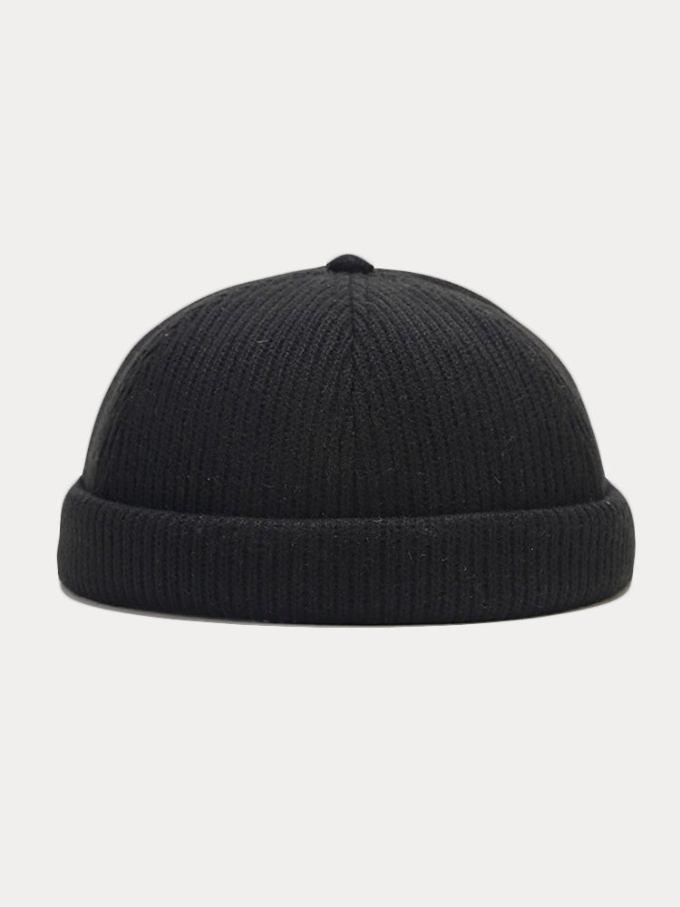 Vintage-Inspired Knit Brimless Beanie Hat