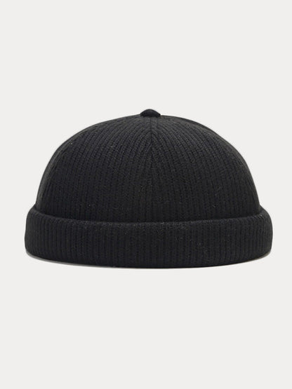 Vintage-Inspired Knit Brimless Beanie Hat