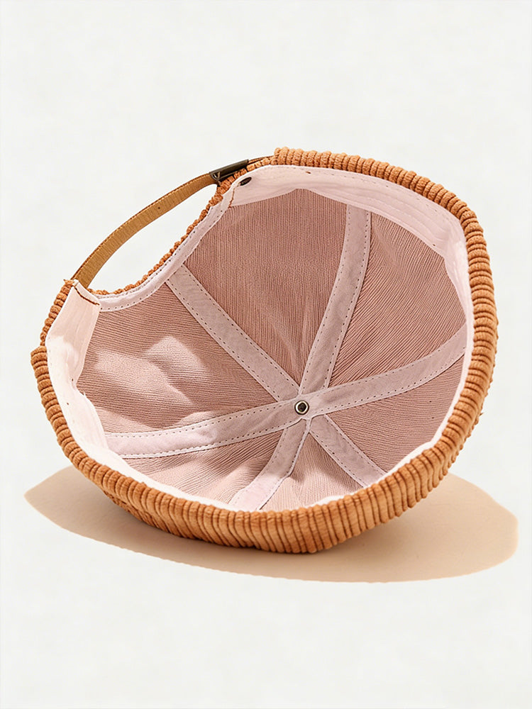 Stylish Fish Embroidery Corduroy Brimless Hat