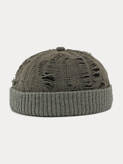 Stylish Knit Distressed Beanie Hat