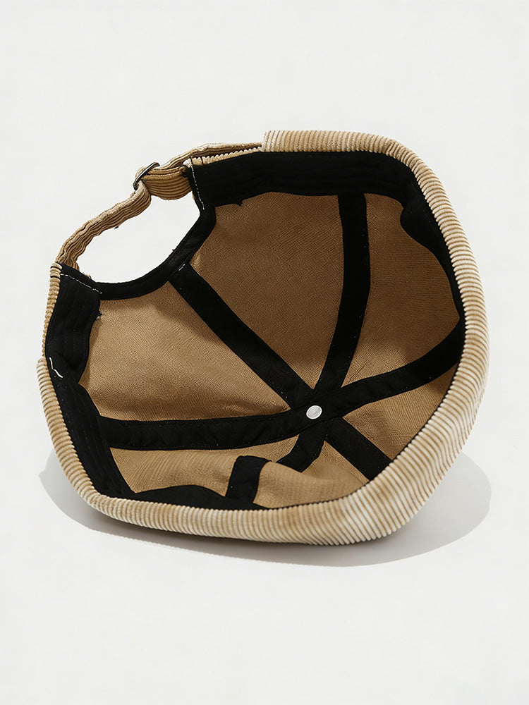 Retro Distressed Corduroy Brimless Hat