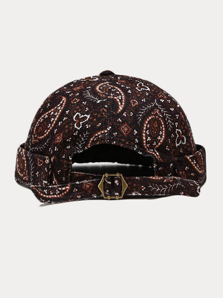 Vintage Paisley Print Brimless Cap