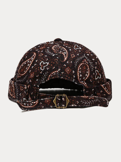 Vintage Paisley Print Brimless Cap
