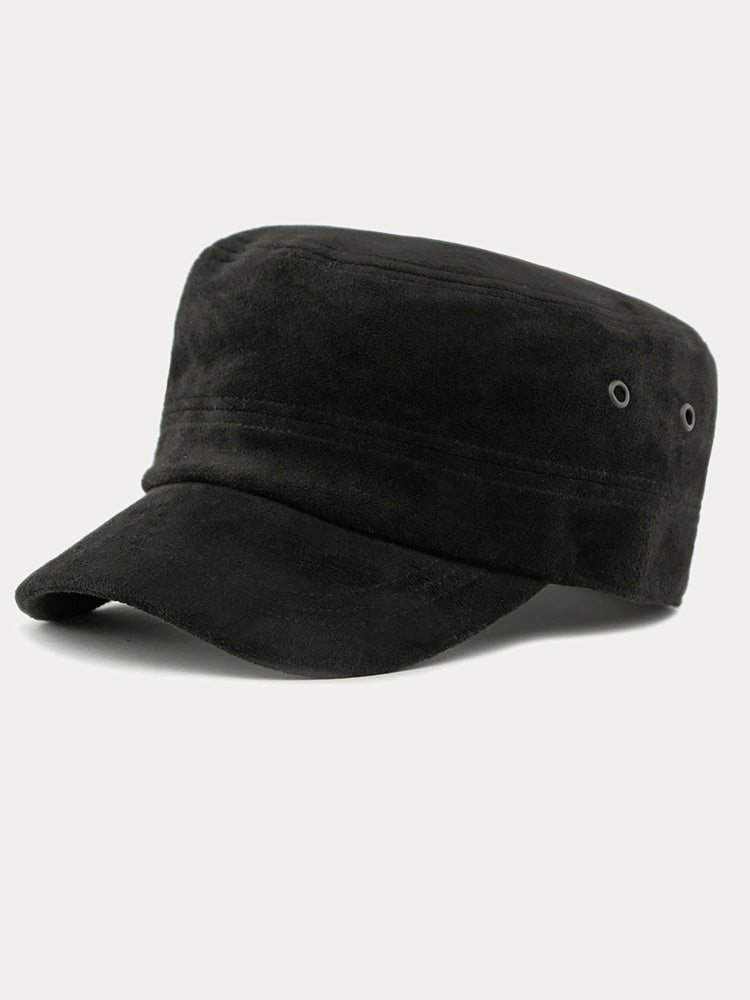 Casual Vintage Style Suede Army Caps