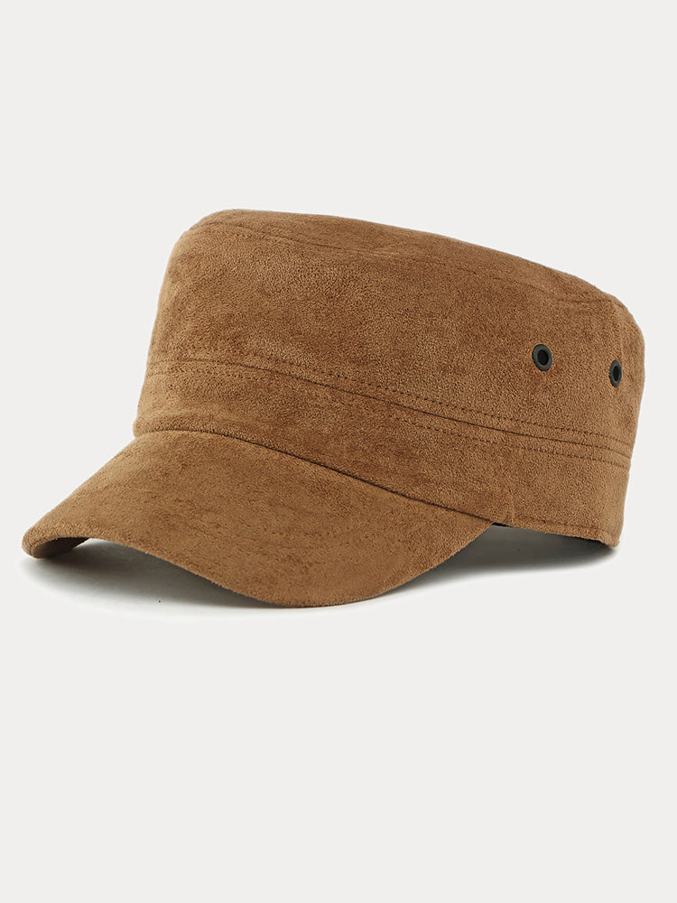 Casual Vintage Style Suede Army Caps