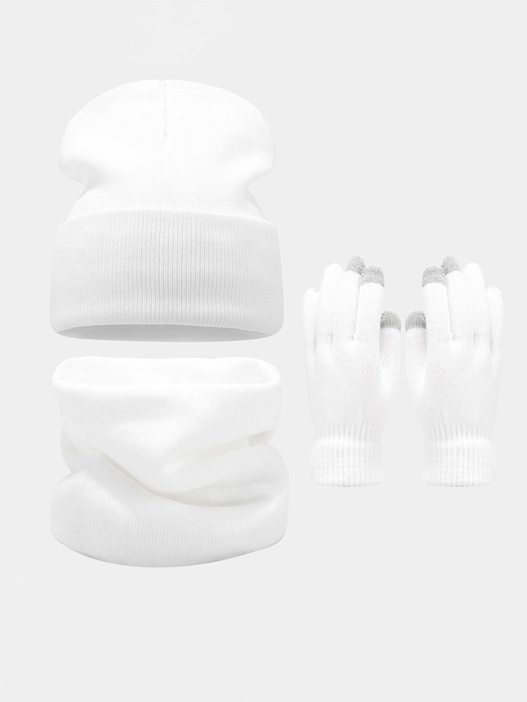 Ultra-Soft Knit Beanie Gloves Neck Warmer 3-in-1 Set