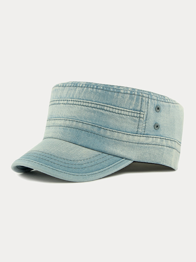 100% Cotton Washed Denim Army Caps