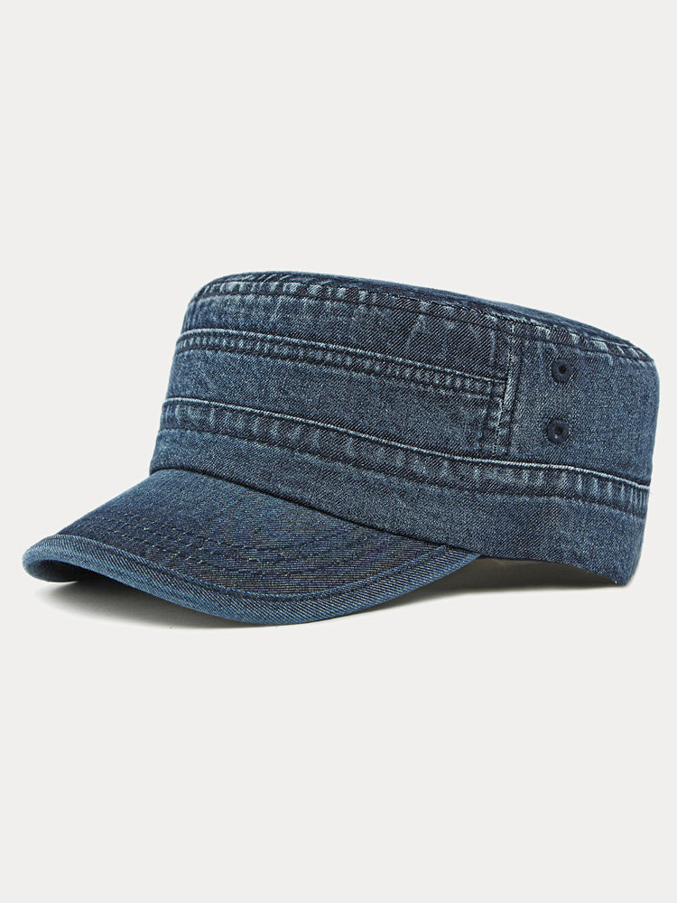 100% Cotton Washed Denim Army Caps