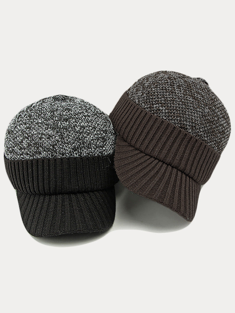 Winter Ear Protection Brim Beanie Hat