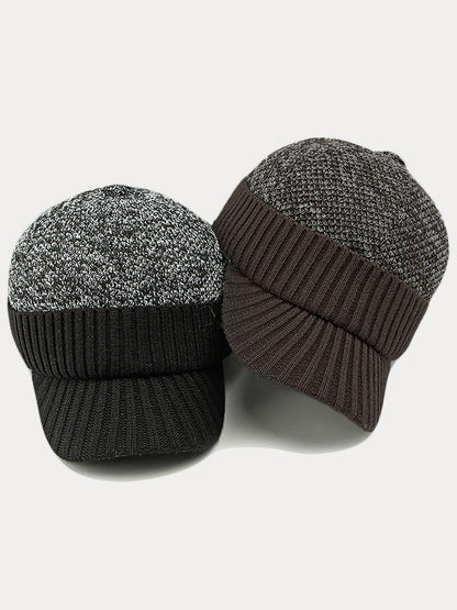 Winter Ear Protection Brim Beanie Hat