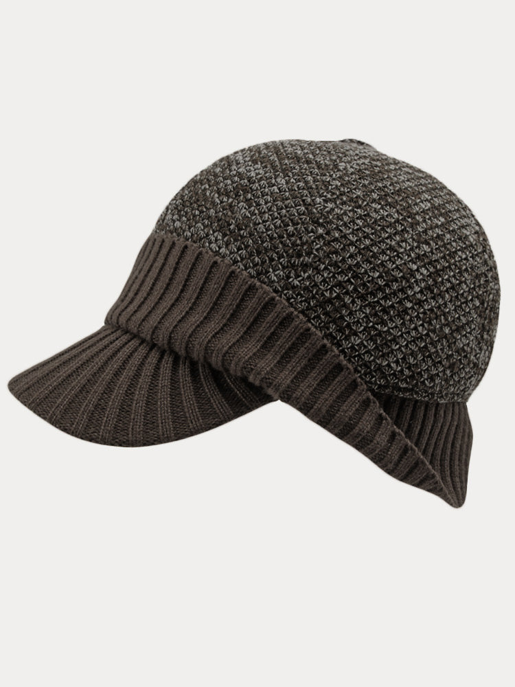 Winter Ear Protection Brim Beanie Hat