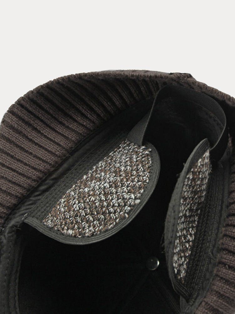 Winter Ear Protection Brim Beanie Hat