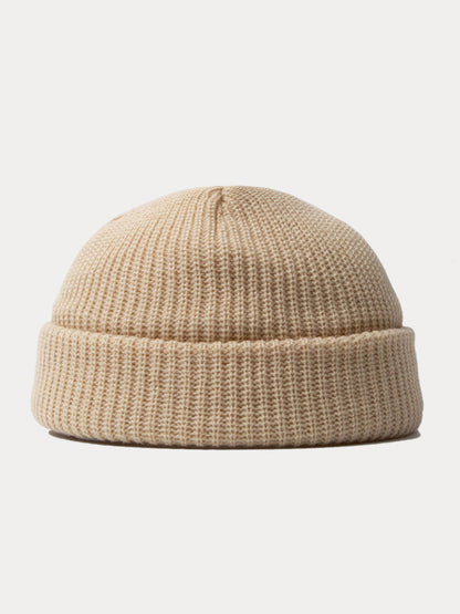 Versatile Simple Ribbed Knit Beanie Hat