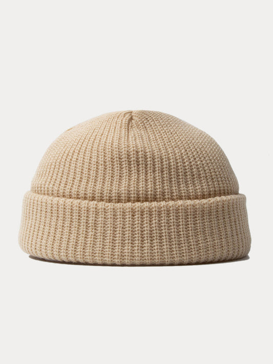 Versatile Simple Ribbed Knit Beanie Hat