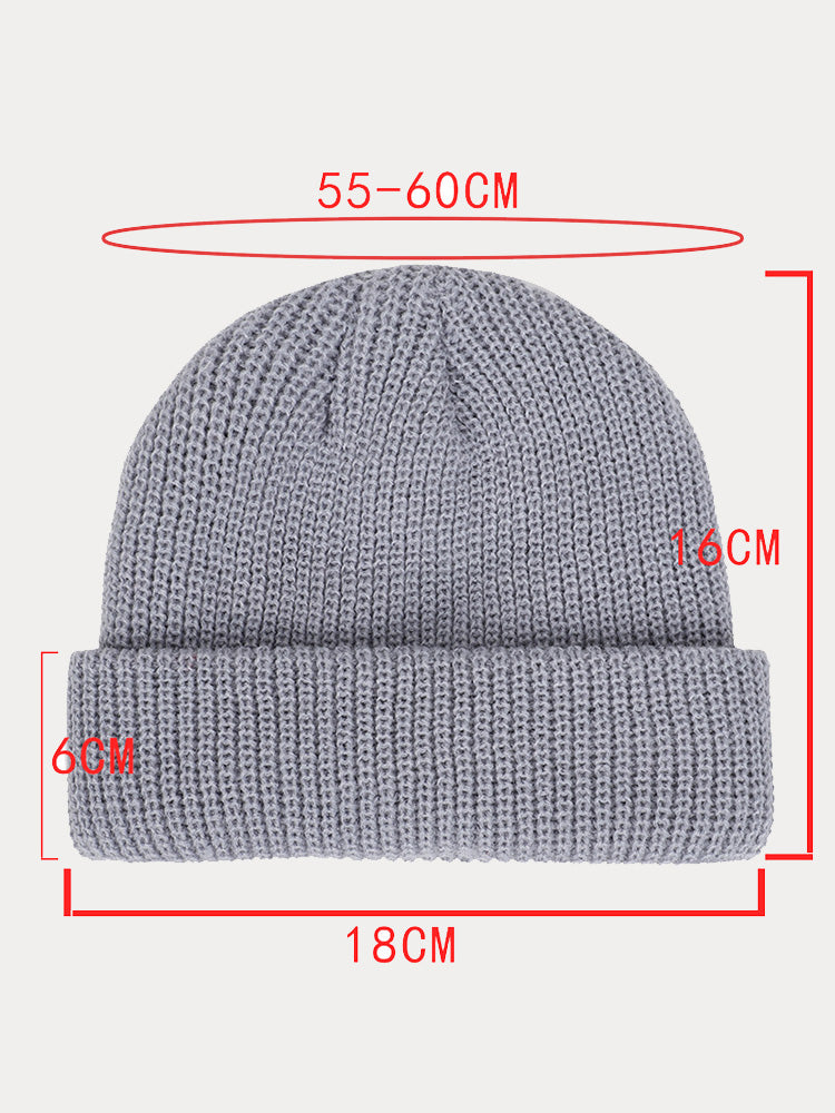 Versatile Simple Ribbed Knit Beanie Hat