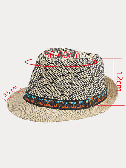 Western Cowboy Straw Sunshade Fedora Hat