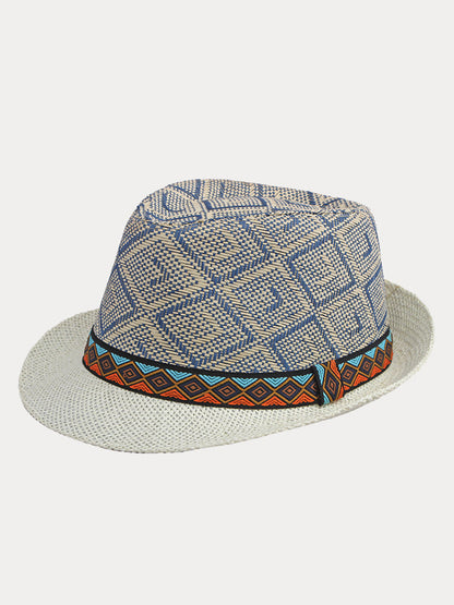 Western Cowboy Straw Sunshade Fedora Hat