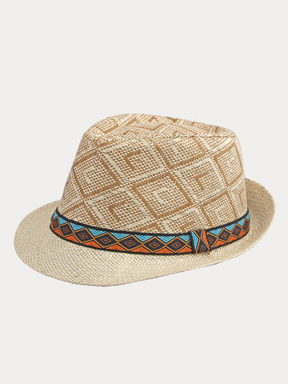 Western Cowboy Straw Sunshade Fedora Hat