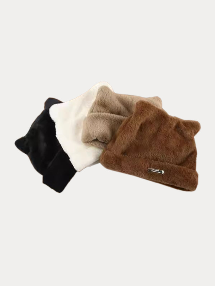 Soft Warm Cat Ear Shape Knit Beanie