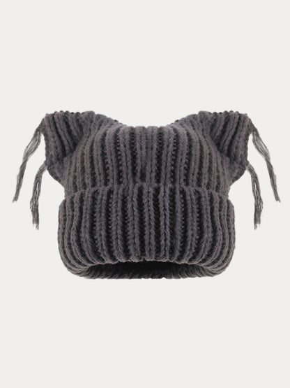 Unique Cats Ear Tassels Knit Beanie