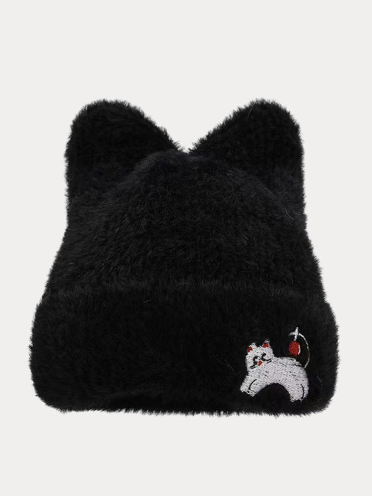 Trendy Cute Cat Fleece Meowing Beanie