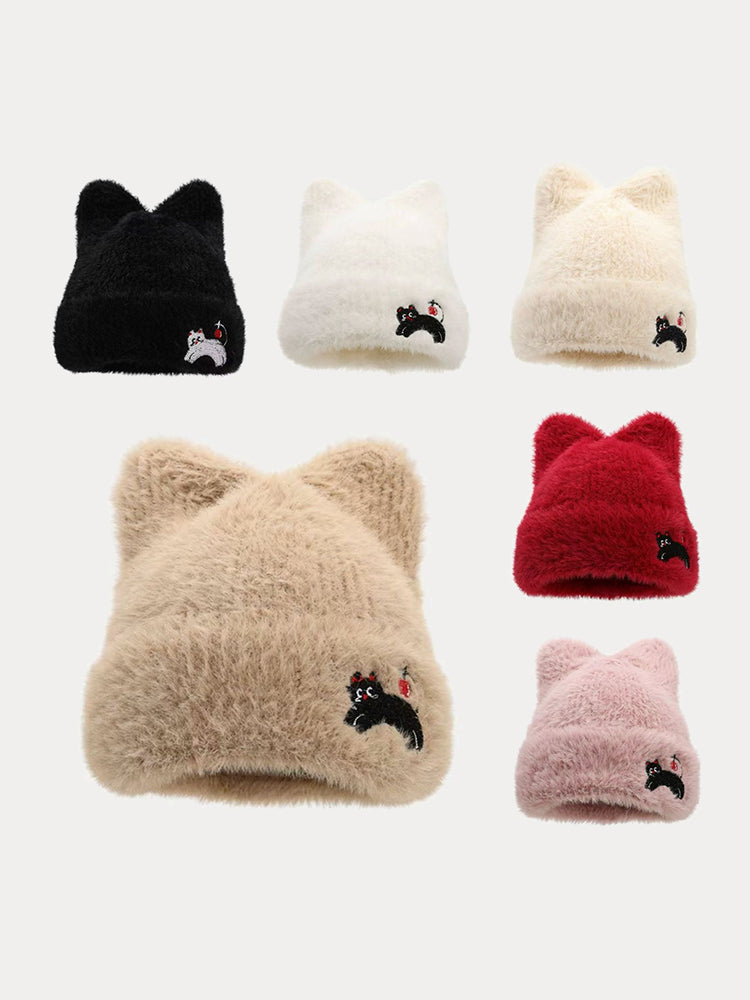 Trendy Cute Cat Fleece Meowing Beanie