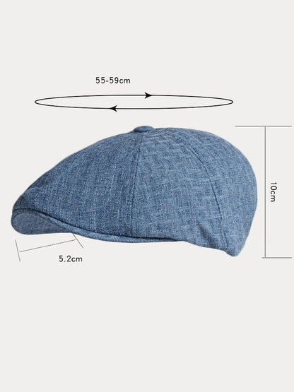 Casual Breathable 100% Cotton Newsboy Cap