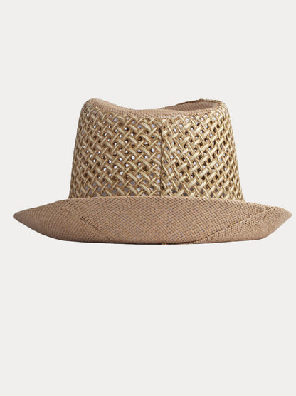Stylish Woven Straw Fedora Hat