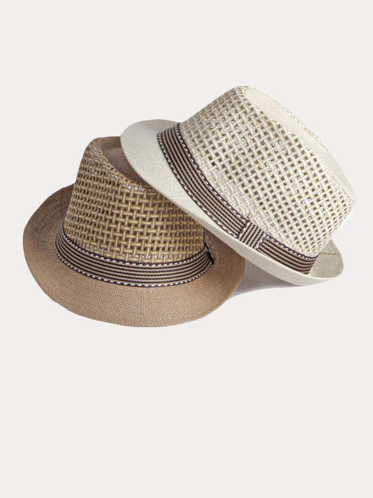 Stylish Woven Straw Fedora Hat